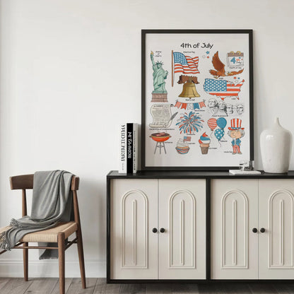 Independence Day Doodle Set Poster/Canvas