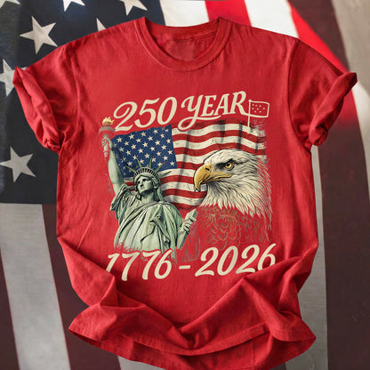 Happy 250 Years Birthday USA Shirt | Patriotic 4th of July 1776–2026 T-Shirt