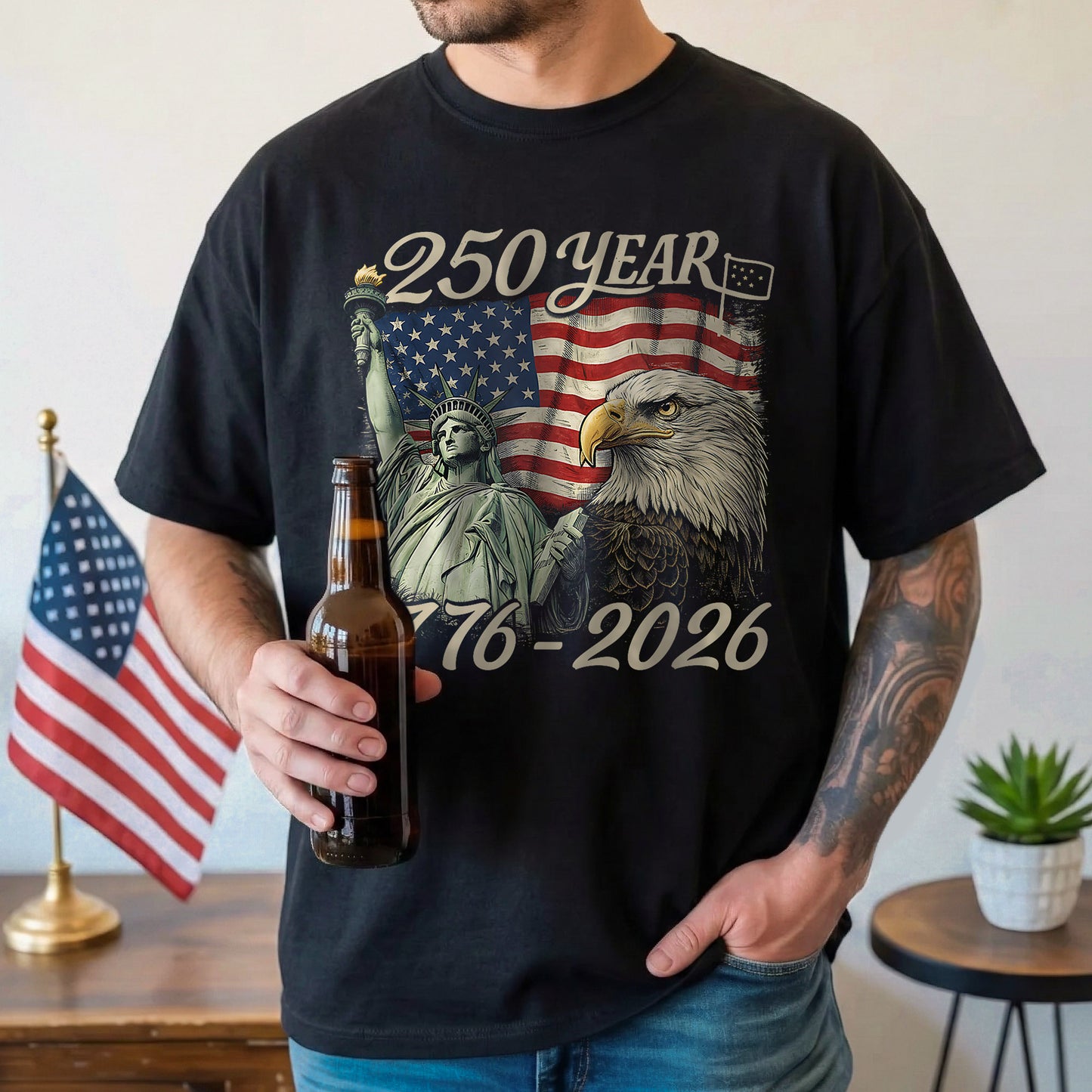 Happy 250 Years Birthday USA Shirt | Patriotic 4th of July 1776–2026 T-Shirt