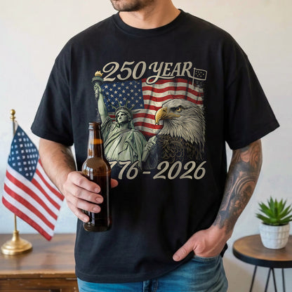 Happy 250 Years Birthday USA Shirt | Patriotic 4th of July 1776–2026 T-Shirt