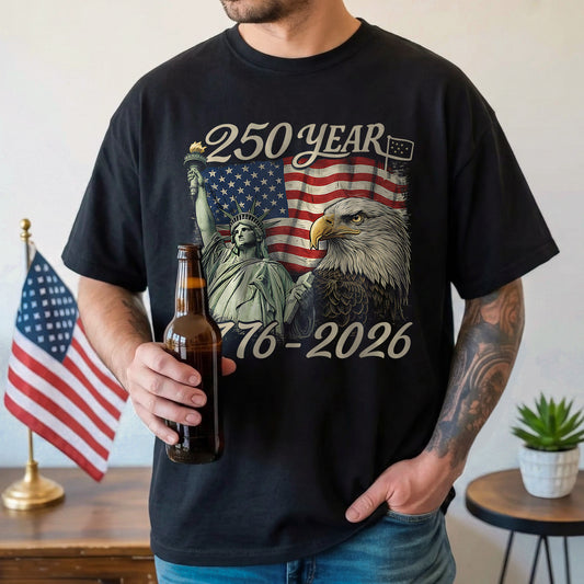 Happy 250 Years Birthday USA Shirt | Patriotic 4th of July 1776–2026 T-Shirt