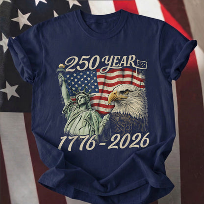 Happy 250 Years Birthday USA Shirt | Patriotic 4th of July 1776–2026 T-Shirt