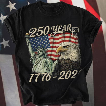 Happy 250 Years Birthday USA Shirt | Patriotic 4th of July 1776–2026 T-Shirt