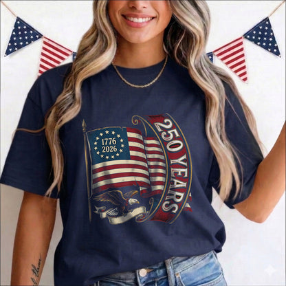 Happy 250 Years Birthday USA Shirt | Patriotic 4th of July 1776–2026 T-Shirt