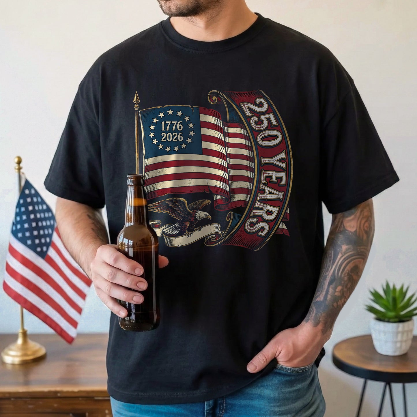 Happy 250 Years Birthday USA Shirt | Patriotic 4th of July 1776–2026 T-Shirt