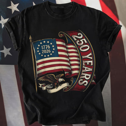 Happy 250 Years Birthday USA Shirt | Patriotic 4th of July 1776–2026 T-Shirt
