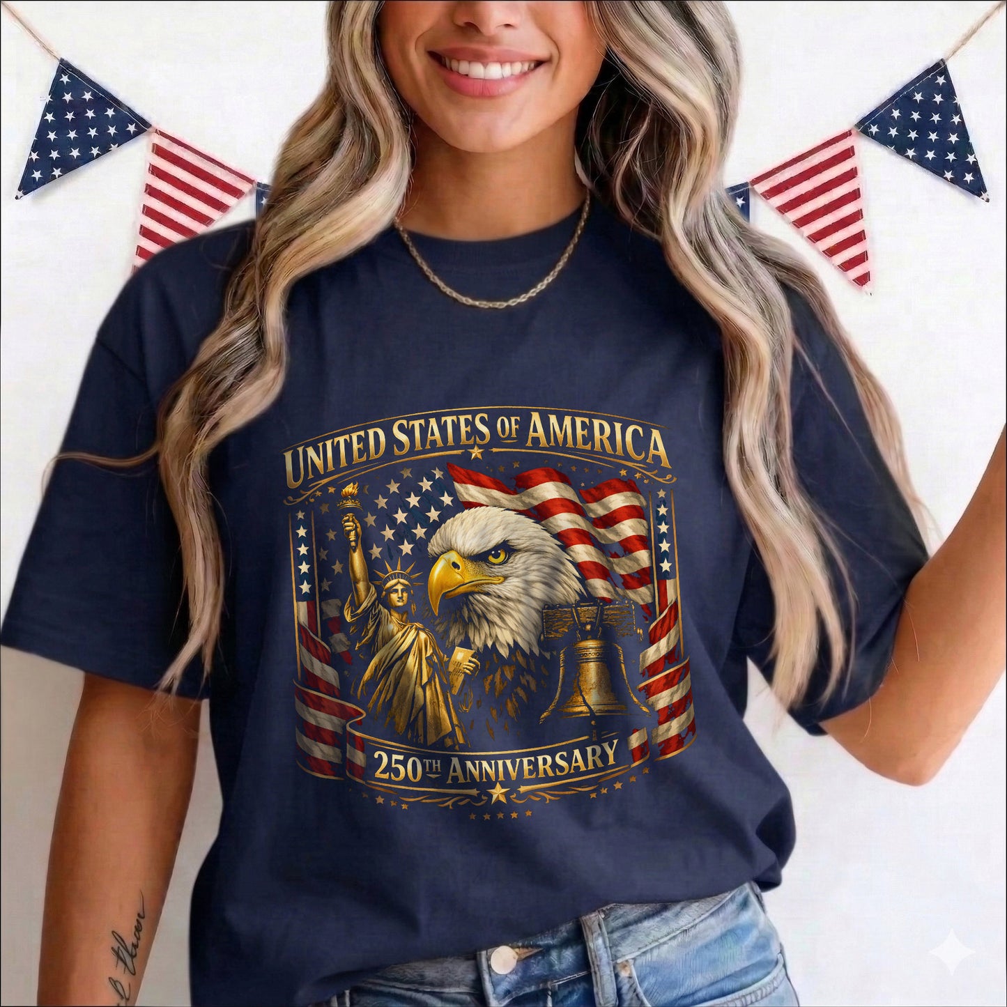 Happy 250 Years Birthday USA Shirt | Patriotic 4th of July 1776–2026 T-Shirt