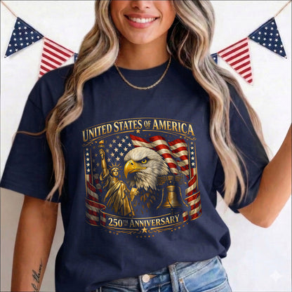 Happy 250 Years Birthday USA Shirt | Patriotic 4th of July 1776–2026 T-Shirt