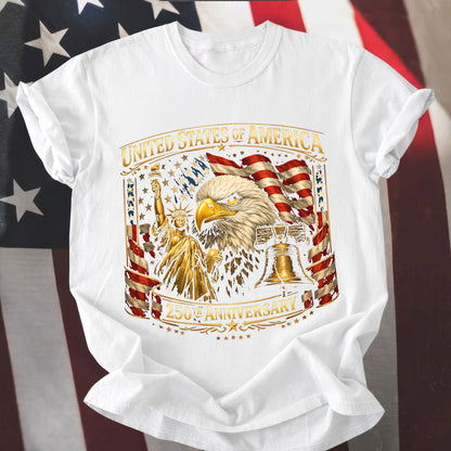 Happy 250 Years Birthday USA Shirt | Patriotic 4th of July 1776–2026 T-Shirt