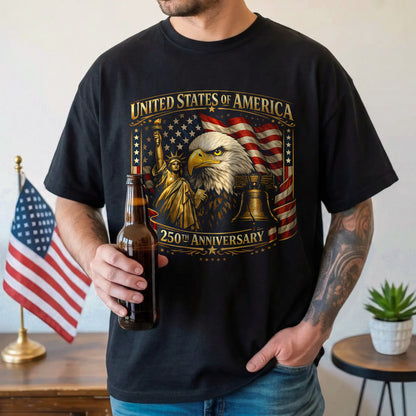 Happy 250 Years Birthday USA Shirt | Patriotic 4th of July 1776–2026 T-Shirt