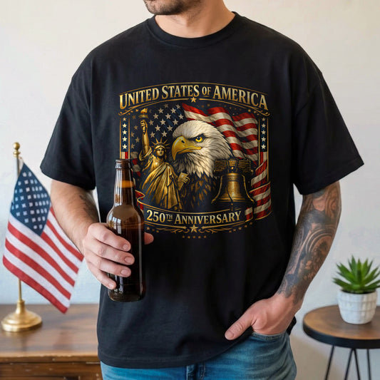 Happy 250 Years Birthday USA Shirt | Patriotic 4th of July 1776–2026 T-Shirt