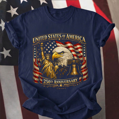 Happy 250 Years Birthday USA Shirt | Patriotic 4th of July 1776–2026 T-Shirt
