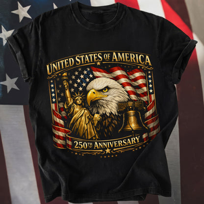 Happy 250 Years Birthday USA Shirt | Patriotic 4th of July 1776–2026 T-Shirt