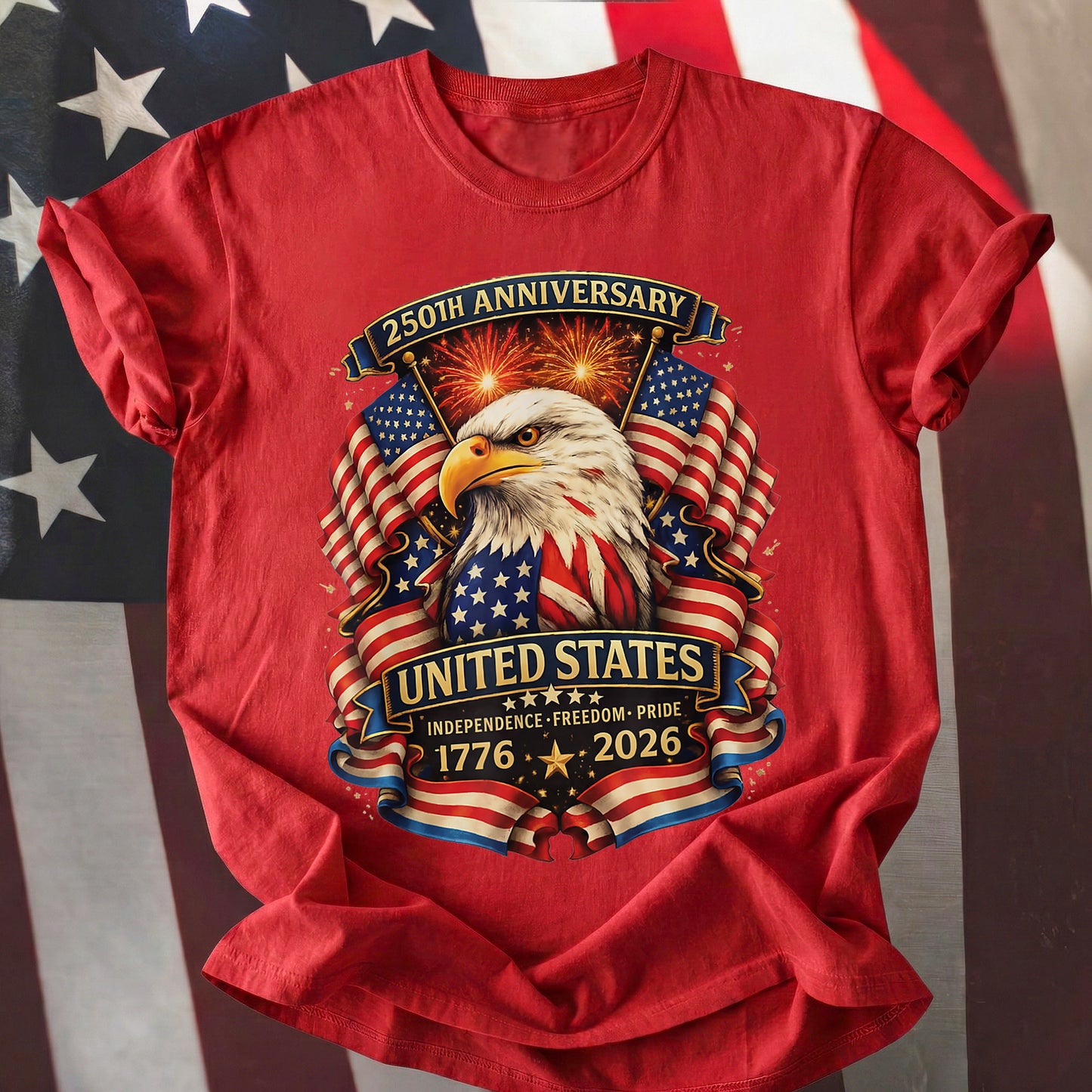 Happy 250 Years Birthday USA Shirt | Patriotic 4th of July 1776–2026 T-Shirt