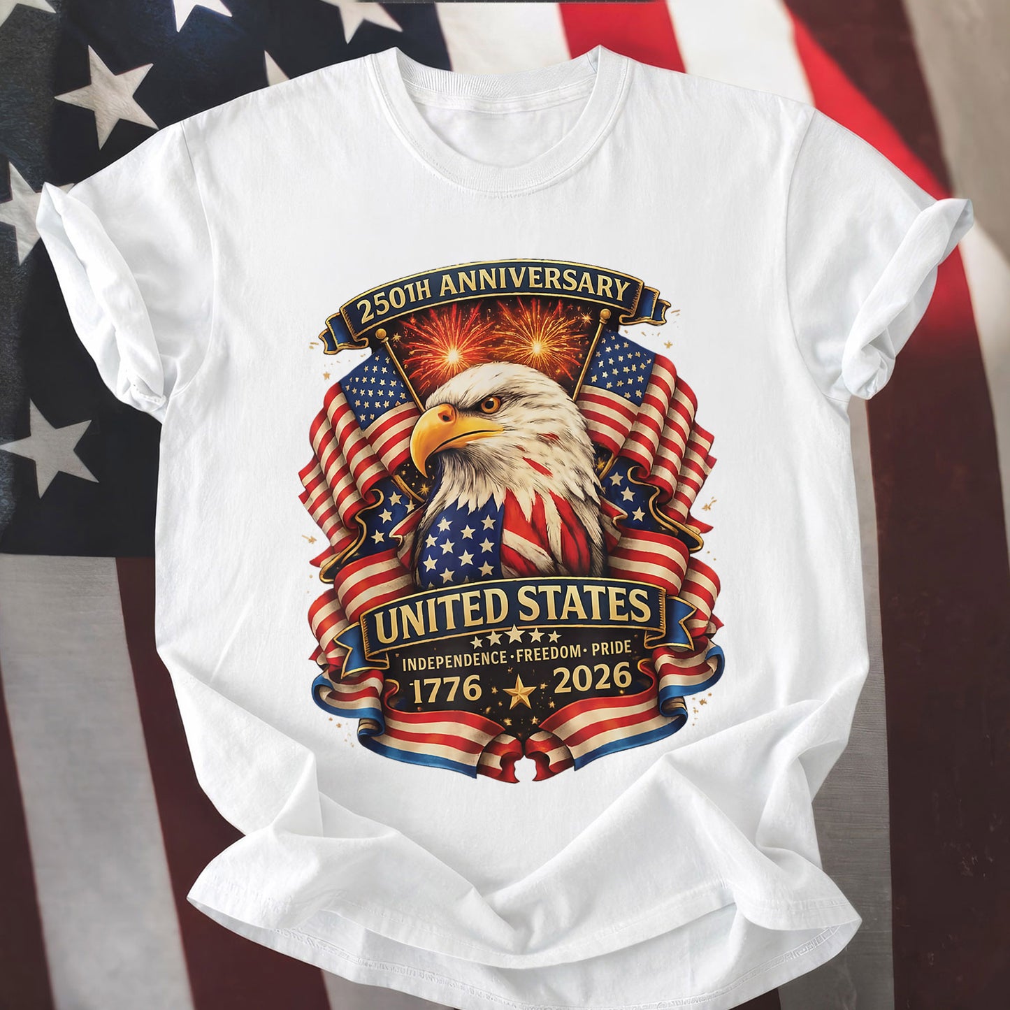 Happy 250 Years Birthday USA Shirt | Patriotic 4th of July 1776–2026 T-Shirt