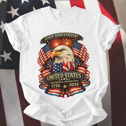 Happy 250 Years Birthday USA Shirt | Patriotic 4th of July 1776–2026 T-Shirt