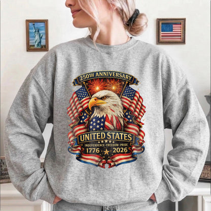 Happy 250 Years Birthday USA Shirt | Patriotic 4th of July 1776–2026 T-Shirt