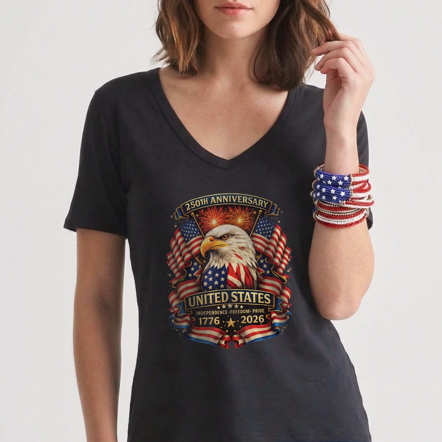 Happy 250 Years Birthday USA Shirt | Patriotic 4th of July 1776–2026 T-Shirt