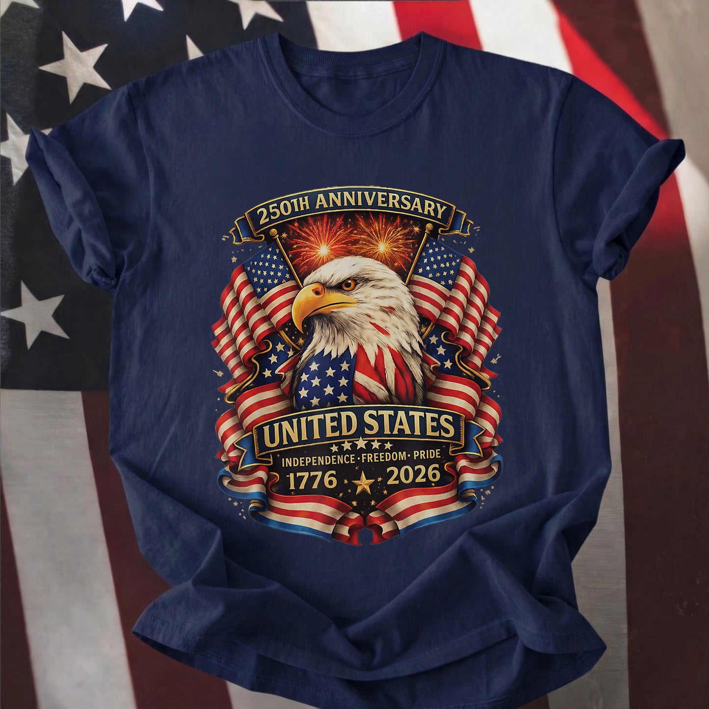 Happy 250 Years Birthday USA Shirt | Patriotic 4th of July 1776–2026 T-Shirt
