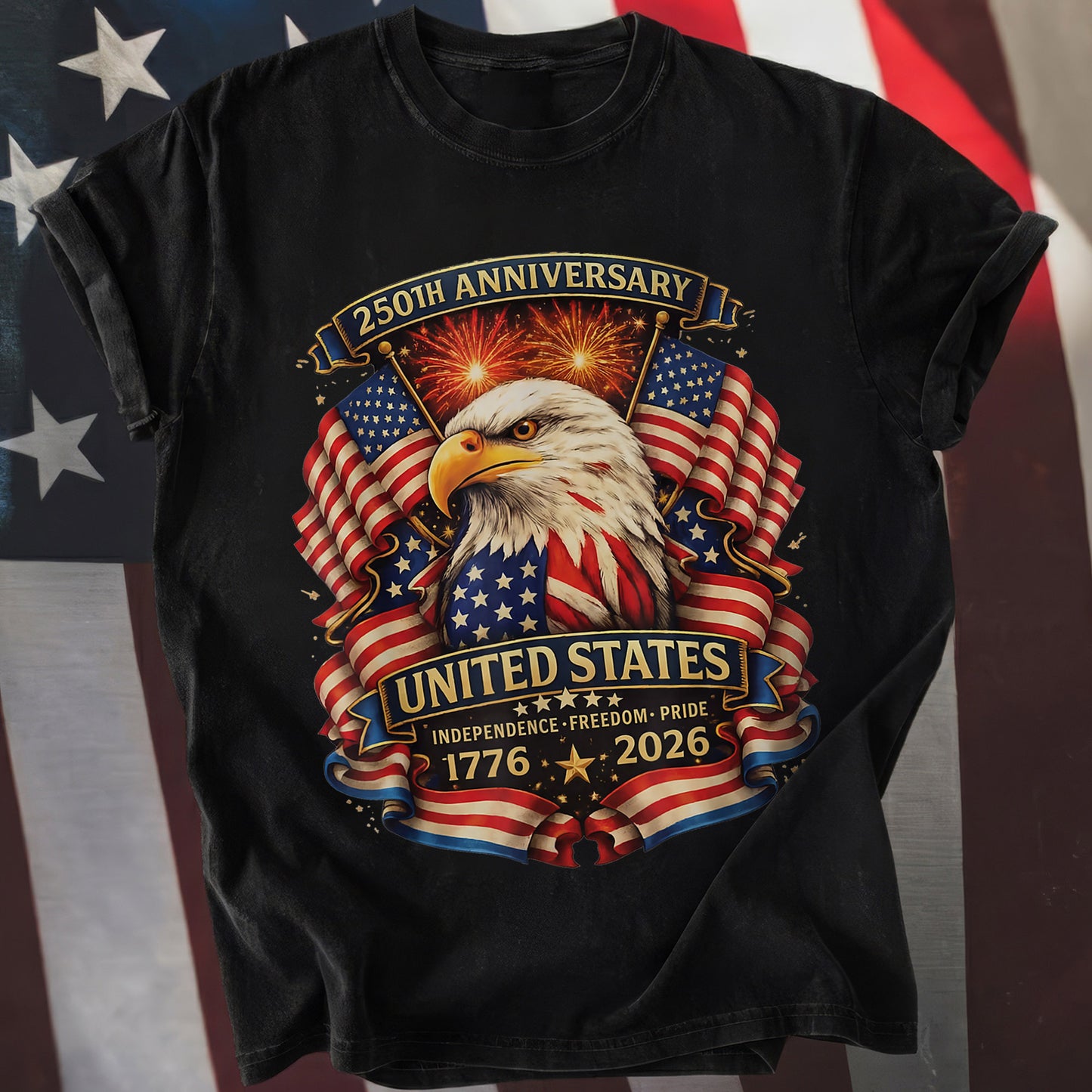 Happy 250 Years Birthday USA Shirt | Patriotic 4th of July 1776–2026 T-Shirt