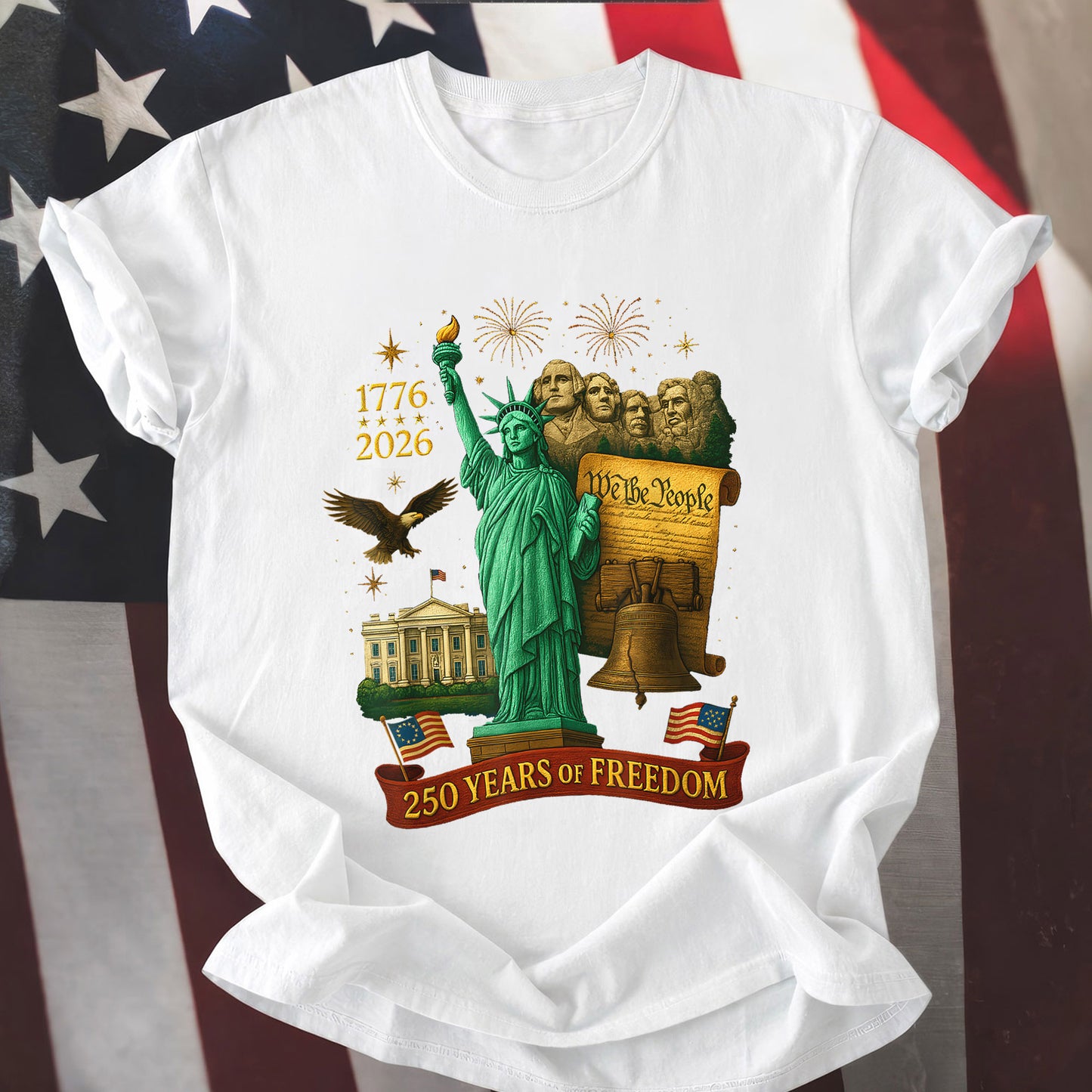 America 250th Anniversary 1776 2026 America 250 Years of Freedom Dark Shirt