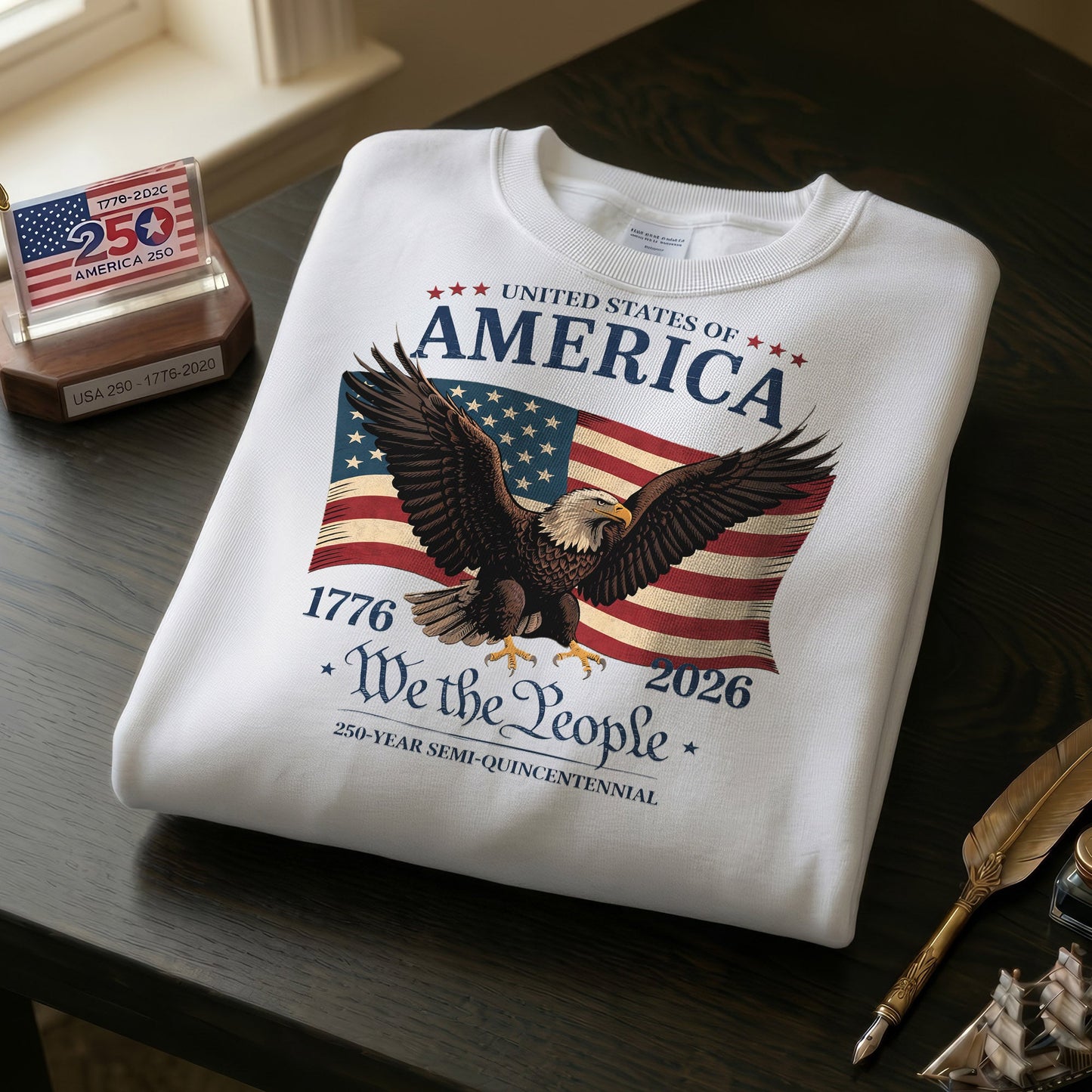 250th Anniversary Shirt 1776-2026 American Flag Eagle We The People Patriotic USA Semiquincentennial Unisex