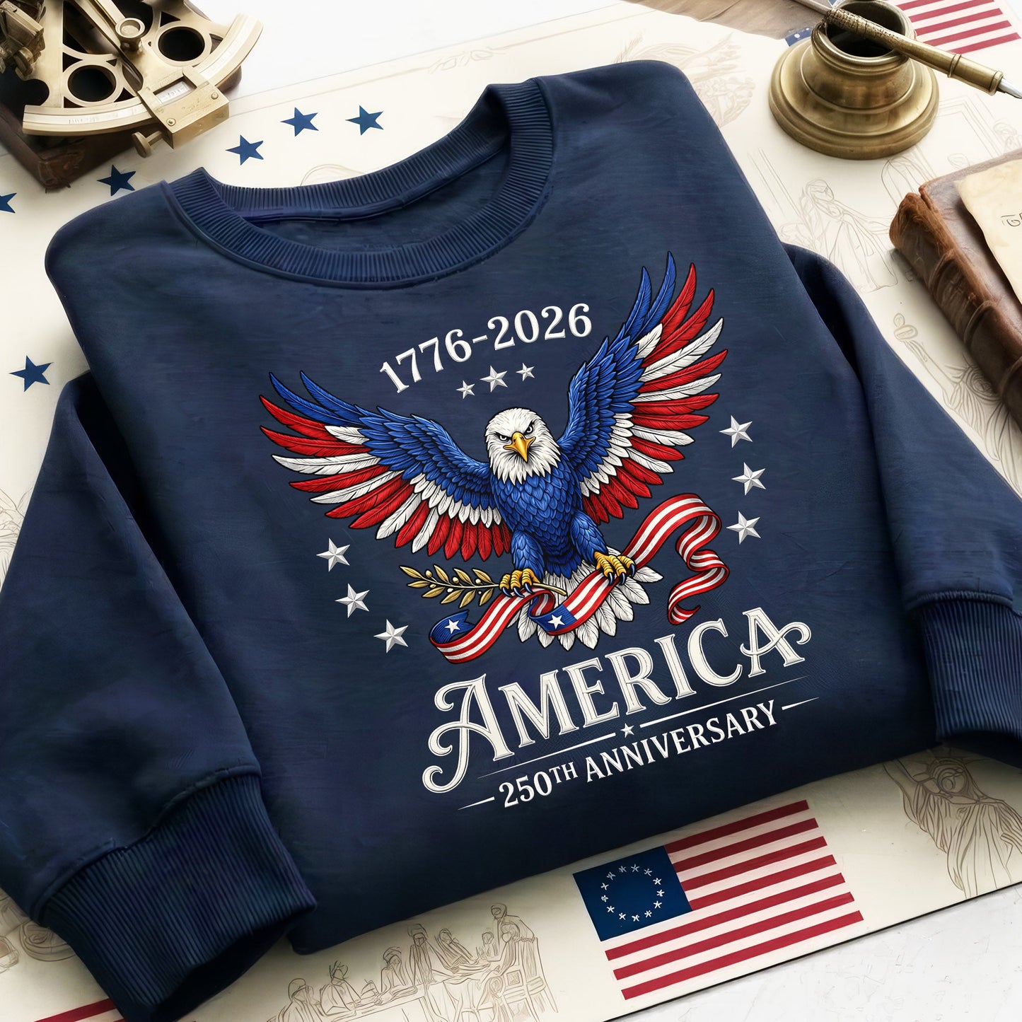America 1776-2026 250th Anniversary Shirt Patriotic Eagle Graphic Tee, Unisex American Pride Independence Shirt
