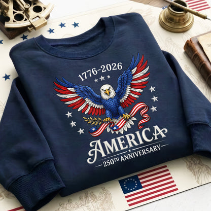 America 1776-2026 250th Anniversary Shirt Patriotic Eagle Graphic Tee, Unisex American Pride Independence Shirt