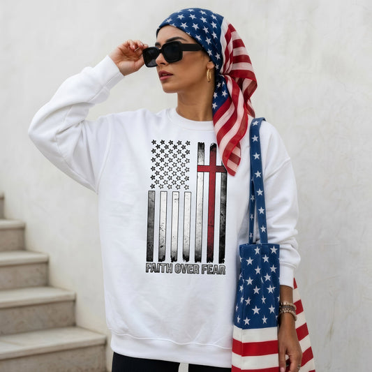 250th Anniversary Unisex Shirt, Faith Over Fear Patriotic Christian American Flag