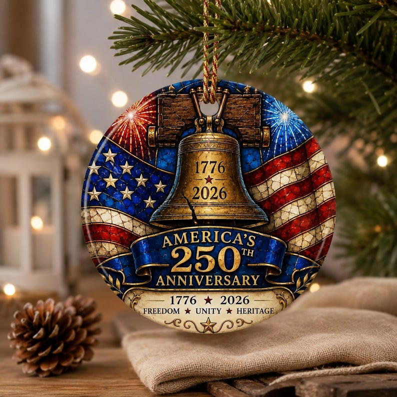 250th Anniversary 3-Inch Ceramic Christmas Ornament