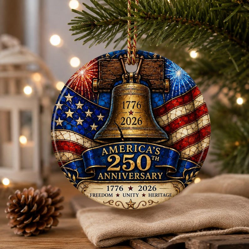 250th Anniversary 3-Inch Ceramic Christmas Ornament