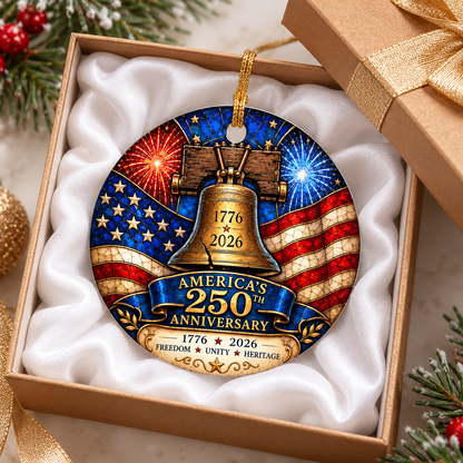 250th Anniversary 3-Inch Ceramic Christmas Ornament