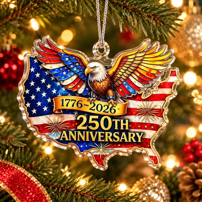 250th Anniversary Christmas Acrylic Ornament Patriotic