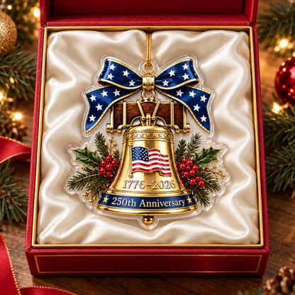 250 Christmas Bell Ornament 250th Anniversary Christmas Ornament Patriotic.