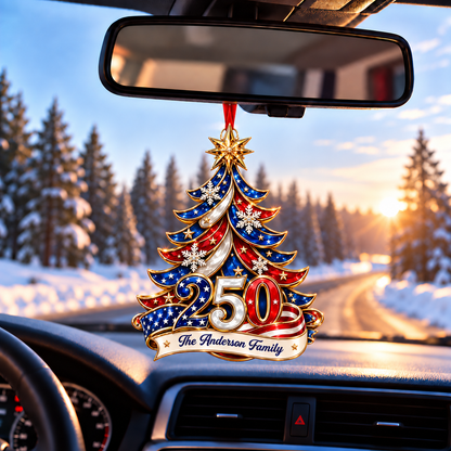 Custom 250th America 2D Acrylic Tree Ornament