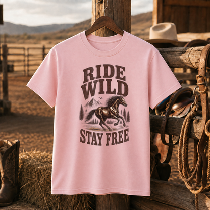 Ride Wild Stay Free Horse Shirt, Western Cowgirl Riding – Unisex Tshirt/Hoodie/Sweatshirt