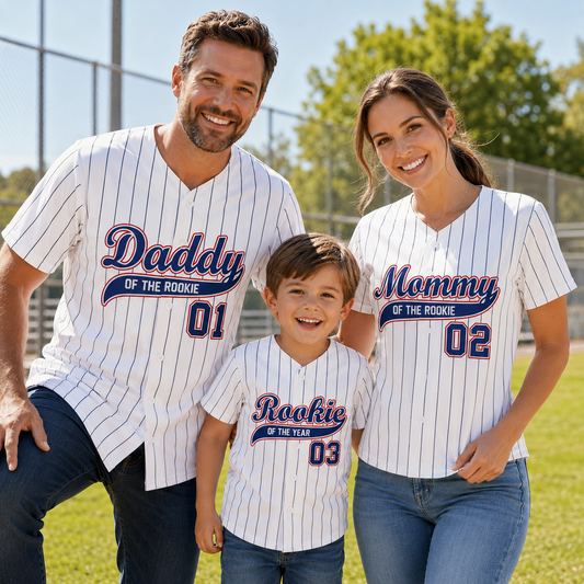 Personalized Family Baseball Jerseys – Daddy, Mommy & Rookie Matching Shirts with Custom Name and Number