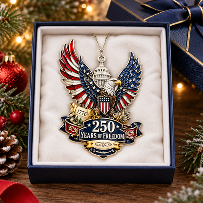 America 250th Christmas Eagle  Ornament.