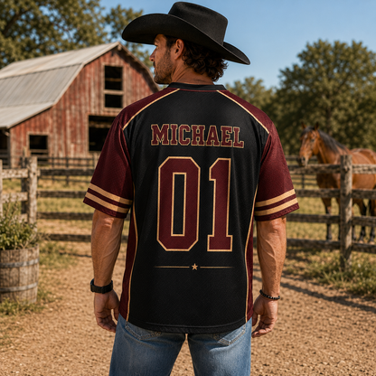 Custom Pink Ranch Horse Family Reunion Mesh Jersey – Personalized Family Name, Individual Name & Number