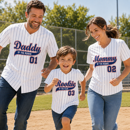 Personalized Family Baseball Jerseys – Daddy, Mommy & Rookie Matching Shirts with Custom Name and Number