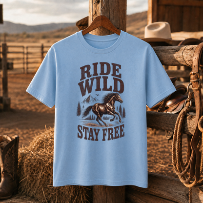 Ride Wild Stay Free Horse Shirt, Western Cowgirl Riding – Unisex Tshirt/Hoodie/Sweatshirt