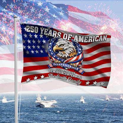 Patriotic 250th Anniversary 1776 2026 United States of America Semiquincentennial Grommet Custom Flag