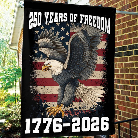 250 Years America Garden Flag, 250th Anniversary USA Patriotic Banner Double-Sided with Eagle Design, 1776-2026 Commemorative
