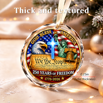 250 Years of Freedom 1776–2026 3-Inch Ornament – Liberty Bell & Eagle Holiday Keepsake