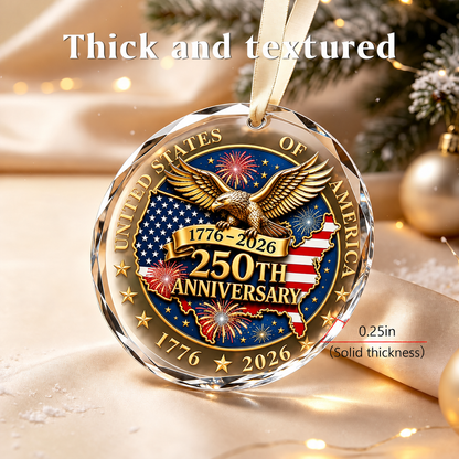USA 250th Anniversary 3-Inch Acrylic Patriotic Christmas Ornament