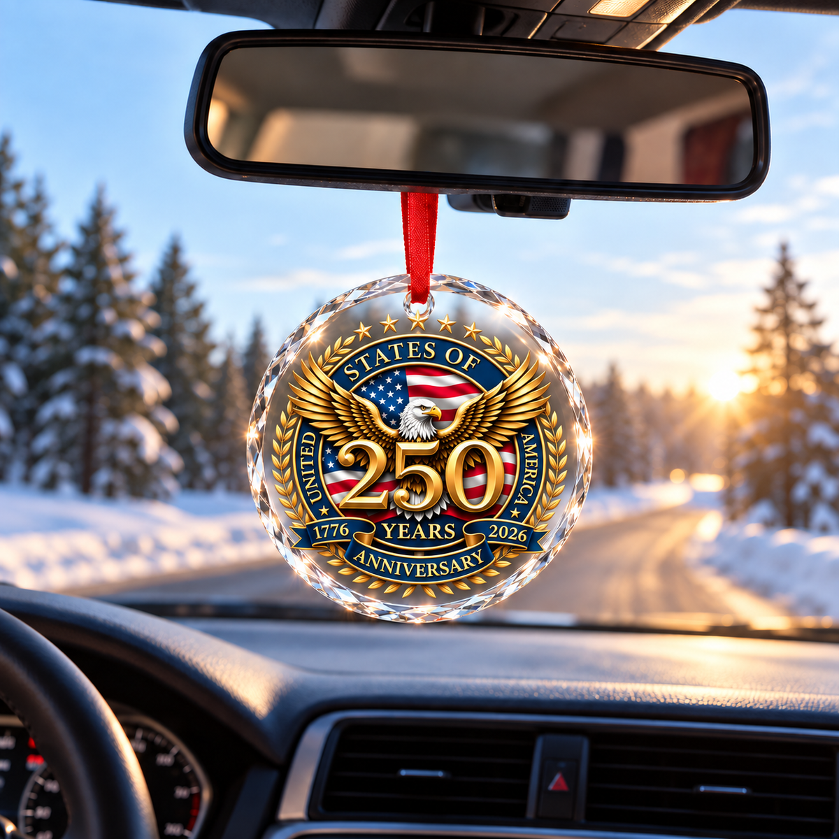 America 250th Anniversary 3-Inch Gold Eagle Patriotic Ornament