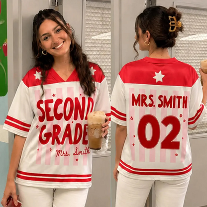 Custom Teacher Mesh Football Jersey, Personalized Back to School Shirt
