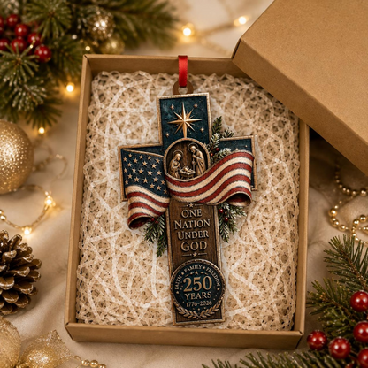 America Faith Wooden Ornament, 250th Anniversary Christmas 2 Layer Ornament