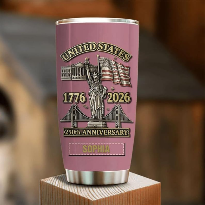Personalized 250 Years USA Tumbler for Proud Americans We The People  1776 2026