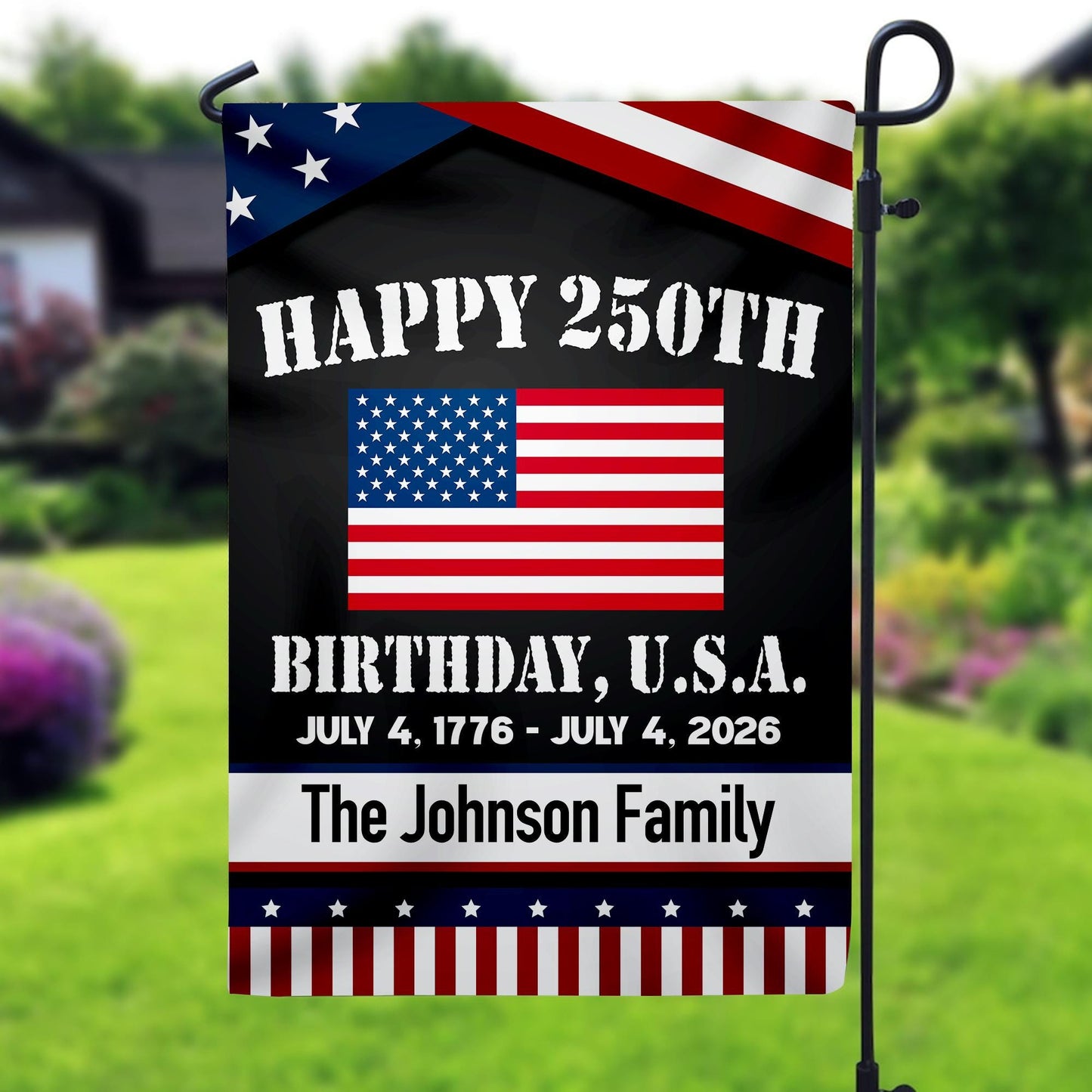 Custom 250 Years America Garden Flag, 250th Anniversary USA Patriotic Banner Double-Sided with Eagle Design, 1776-2026 Commemorative